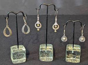 lot 103 image: Three Pairs of Dangling Sterling Silver Earrings