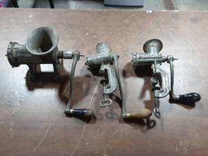 lot 8 image: 3- Enterprise Food Choppers (No. 12, No. 100, No. 5)
