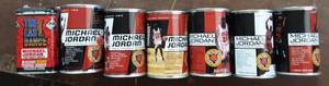 lot 53 image: Set Of 6 Michael Jordan Can Trading Cards Unopened & Last Dance Can Of 25 Cards Unopened