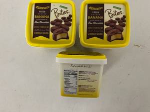 lot 24 image: 3x 9.5oz Frozen Chocolate Covered Banana Bites