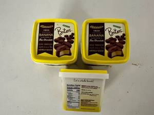 lot 27 image: 3x 9.5oz Frozen Chocolate Covered Banana Bites