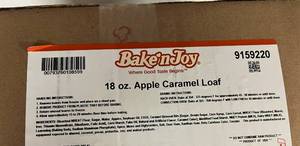 lot 34 image: B. 6x 18oz Apple Carmel Loaf-Ready To Bake