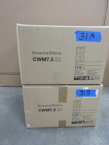 lot 31 image: BROWERS & WILKINS WALL MOUNT SPEAKERS - NEW