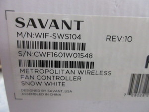 lot 41 image: SAVANT CEILING FAN CONTROL SWITCHES