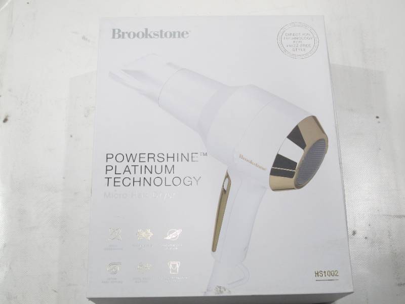 lot 725 image: Brookstone Powershine Platinum Professional Blow Dryer - White