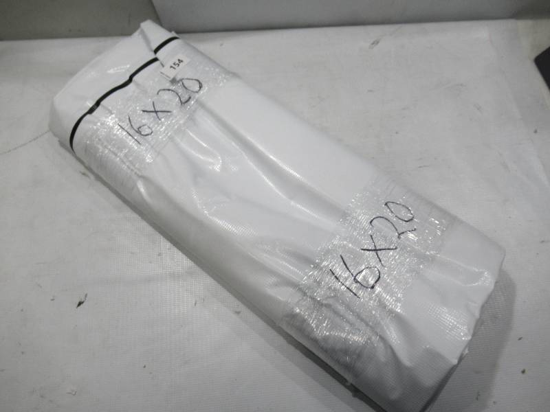 lot 154 image: NEW Vinyl Tarp - 16 x 20  Black  White Vinyl tarp - 9 oz. Lightweight Duty