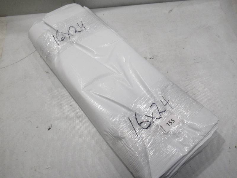 lot 155 image: NEW Vinyl Tarp - 16 x 24  Black  White Vinyl tarp - 9 oz. Lightweight Duty