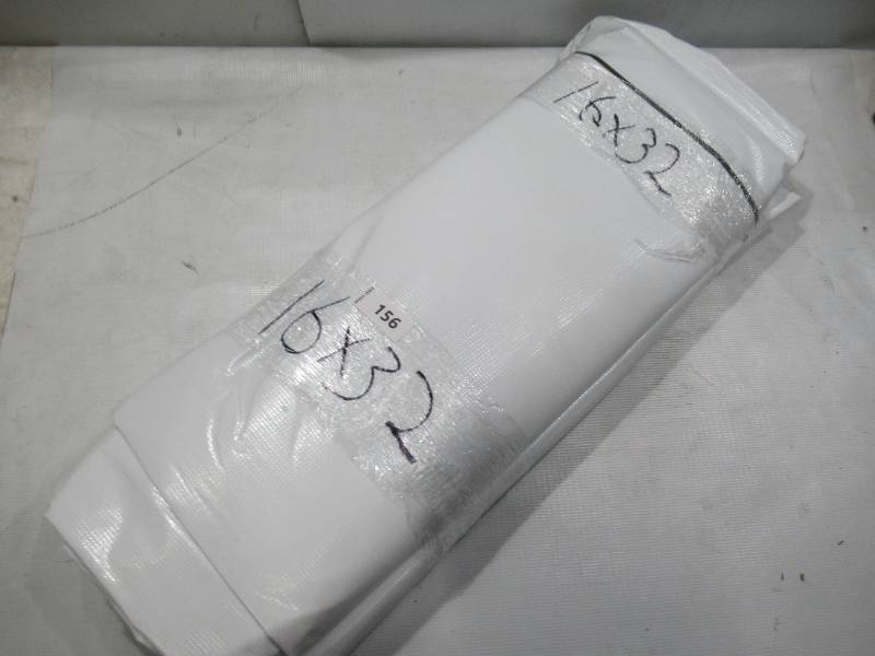 lot 156 image: NEW Vinyl Tarp - 16 x 32  Black  White Vinyl tarp - 9 oz. Lightweight Duty