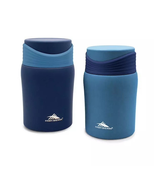 lot 396 image: NEW High Sierra 2-Pack Vacuum Insulated Stainless Steel Food Jars, 24 oz. BlueLight Blue