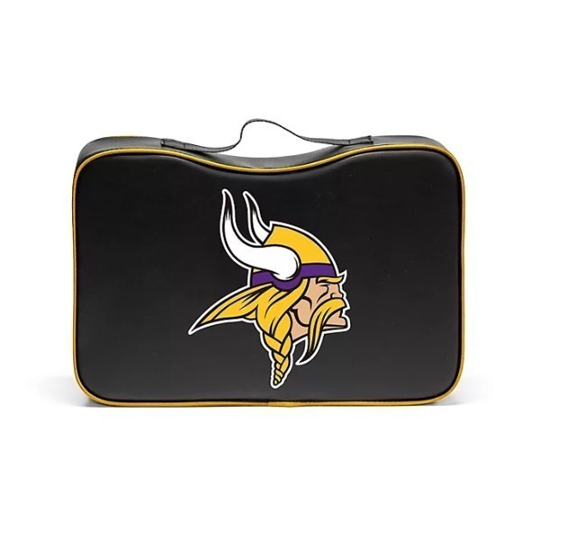 lot 406 image: NEW Logo Brands Officially Licensed NFL Bleacher Cushion - Minnesota Vikings