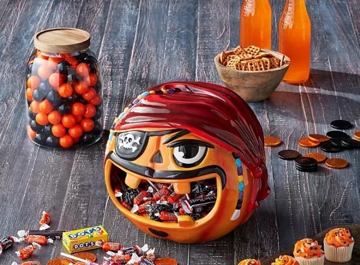 lot 222 image: Members Mark Halloween Ceramic Candy Bowl, Pirate