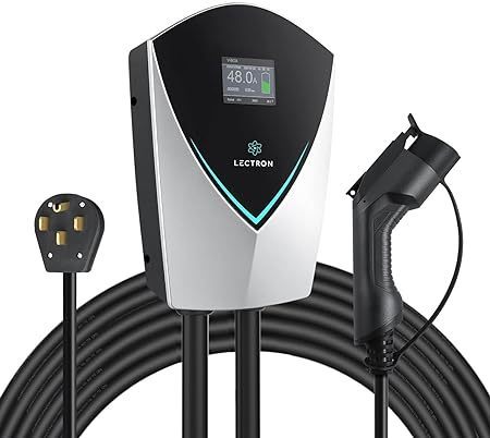 lot 340 image: Lectron V-Box 48 Amp Electric Vehicle Charging Station - Powerful Level 2 EV Charger (240V) with NEMA 14-50 Plug  Hardwired - Energy Star Certified for J1772 EVs