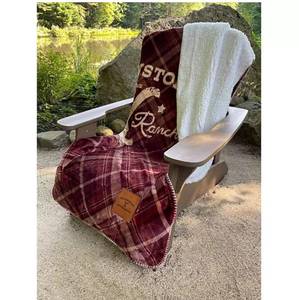 lot 255 image: NEW Yellowstone Silk Touch Sherpa Reverse Throw, 60 x 70 - Yellowstone Tartan