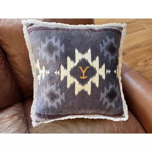 lot 260 image: NEW 2 Pack of Yellowstone Silk Touch Pillows With Sherpa Back, 22 x 22 - Ombre Border