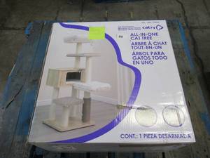 lot 88 image: Catry Kasio 55 inch Cat Tree, With 6 levels and Large Condo, Beige - MISSINGSCREWS