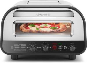 lot 95 image: CHEFMAN Indoor Pizza Oven - Makes 12 Inch Pizzas in Minutes, Heats up to 800°F - Countertop Electric Pizza Maker with 5 Touchscreen Presets, Pizza Stone and Peel Included - Stainless Steel