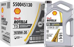 lot 372 image: NEW Shell Rotella T5 10W-30 Diesel Engine Oil, 1 Gallon (Case of 3)