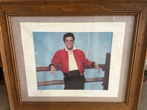 lot 21 image: Vintage Trike & Framed Elvis Picture