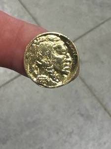 lot 30 image: 24kt Gold Plated Buffalo Nickel