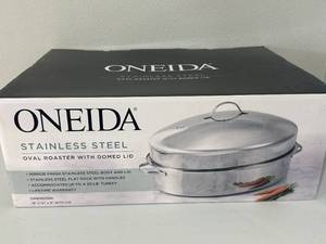lot 49 image: New Oneida Stainless Oval Roaster 18x12x9