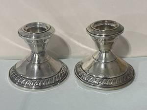 lot 53 image: Vintage .925 Candlestick Holder 9.96oz