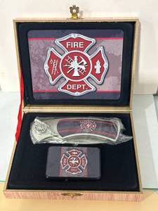 lot 63 image: Fire Dept. Knife & Lighter Set
