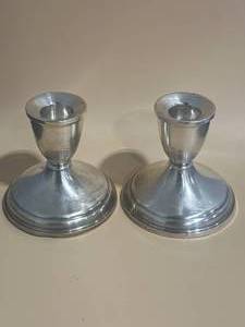 lot 85 image: .925 Silver Weighted Candlesticks Holders 13.5 oz