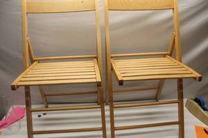 lot 244 image: Pair of Wooden Folding Chairs