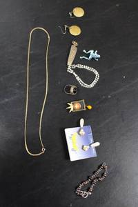lot 296 image: Vintage and Modern Jewelry Assortment - Earrings, Necklaces, Brooch, and Bracelets