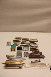 lot 404 image: Collection of Vintage Pocket Knives, Lighters, Pens, and Bottle Openers