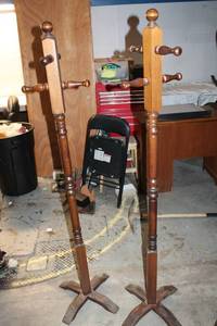 lot 413 image: Pair of Wooden Coat Racks
