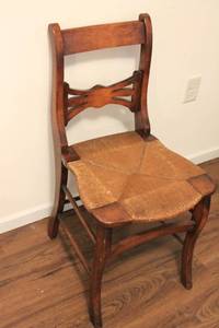 lot 455 image: Vintage Wooden Chair with Woven Seat