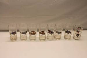 lot B-483 image: Set of 8 Vintage Car Themed Glasses