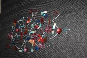 lot A-493 image: Colorful Abstract Metal Wall Art Sculpture