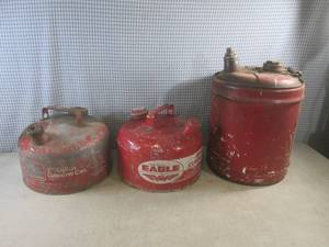 (G-1) 3 Vintage Gas Cans...