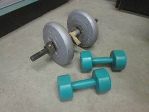(A-1) Pair of 5 Pound Dumbbells and...