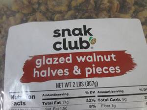 (B-1) 4 Pounds of Glazed Walnut Hal...