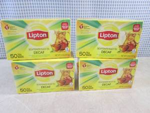 (B-1) 4 Boxes of Lipton Decaffeinat...
