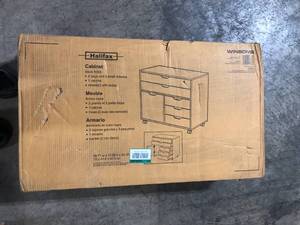 Halifax Black Mobile Cabinet 3-Sections  Customer Returns See Pictures