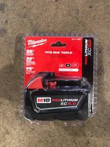 Milwaukee M18 18-Volt 5.0 Ah Lithium-Ion XC Extended Capacity Battery Pack   Customer Returns See Pictures