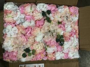 YIYIBYUS 12-Pieces 23.62 in. x 15.74 in. Artificial Silk Hydrangea Dahlia Flowering Plants Wall Panels HomeWedding Decoration  Customer Returns See Pictures