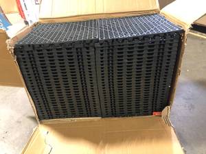 VEVOR Interlocking Drainage Mat Floor Tiles Rubber Interlocking Gym Flooring Tiles 12 x 12 x 0.6 in.(55 Pcs, 55 sq. ft. Black)   Customer Returns See Pictures