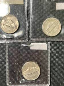 3 BU US JEFFERSON NICKELS 1941D 1942S 1948D
