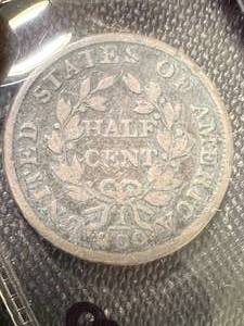 1803 US DRAPED BUST HALF CENT