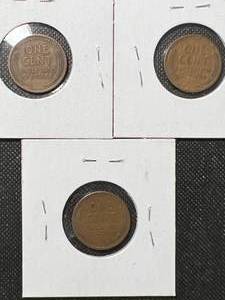 3 US WHEAT CENTS 1916D 1918D 1919D