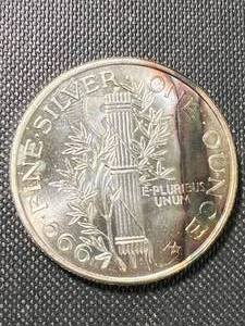 1 TROY OZ .999 FINE SILVER PEACE DOLLAR DESIGNED ROUND
