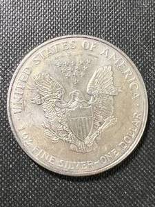 1996 AMERICAN SILVER EAGLE 1 TROY OZ .999 FINE SILVER