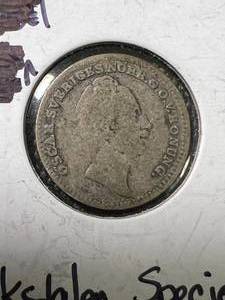 1848 RIKSDALER SPECIE-OSEAR .750 SILVER