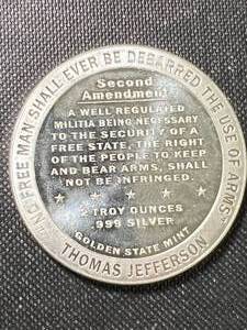 2 TROY OZ .999 FINE SILVER 2ND AMENDMENT ROUND