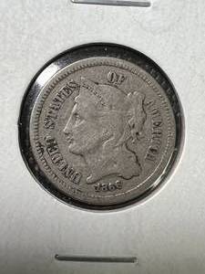 1866 US 3 CENT NICKEL